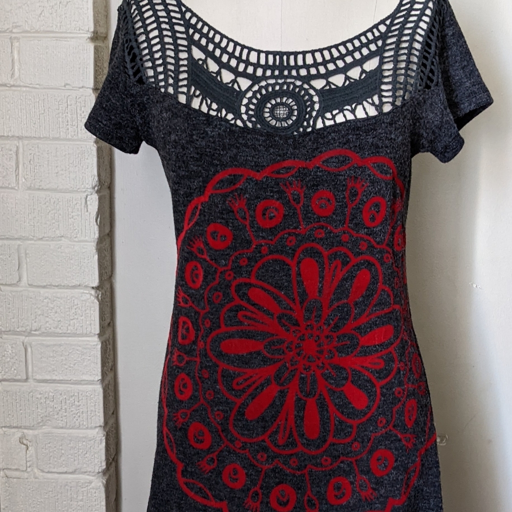 Smash grey and red dress
